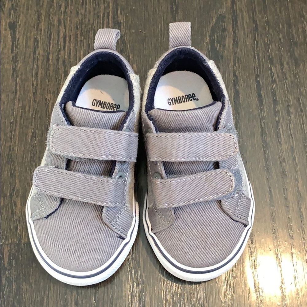 Grey canvas toddler sneakers GUC size 5